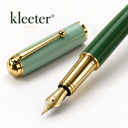 kleeter® Premium Green & Gold Fountain Pen