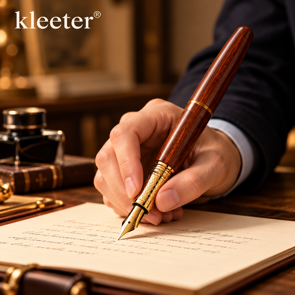 kleeter® Natural Wood Luxury Fountain Pen