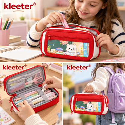 kleeter® Large Capacity Multi-Compartment Pencil Case