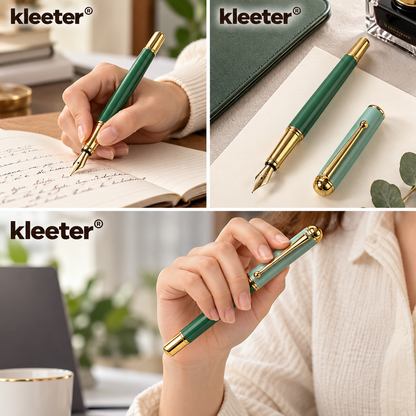 kleeter® Premium Green & Gold Fountain Pen