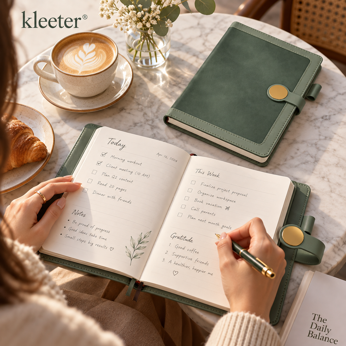 Kleeter® Elegant Leather Journal – Plan, Write & Organize in Style