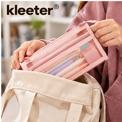 kleeter® Transparent Mesh Pencil Case