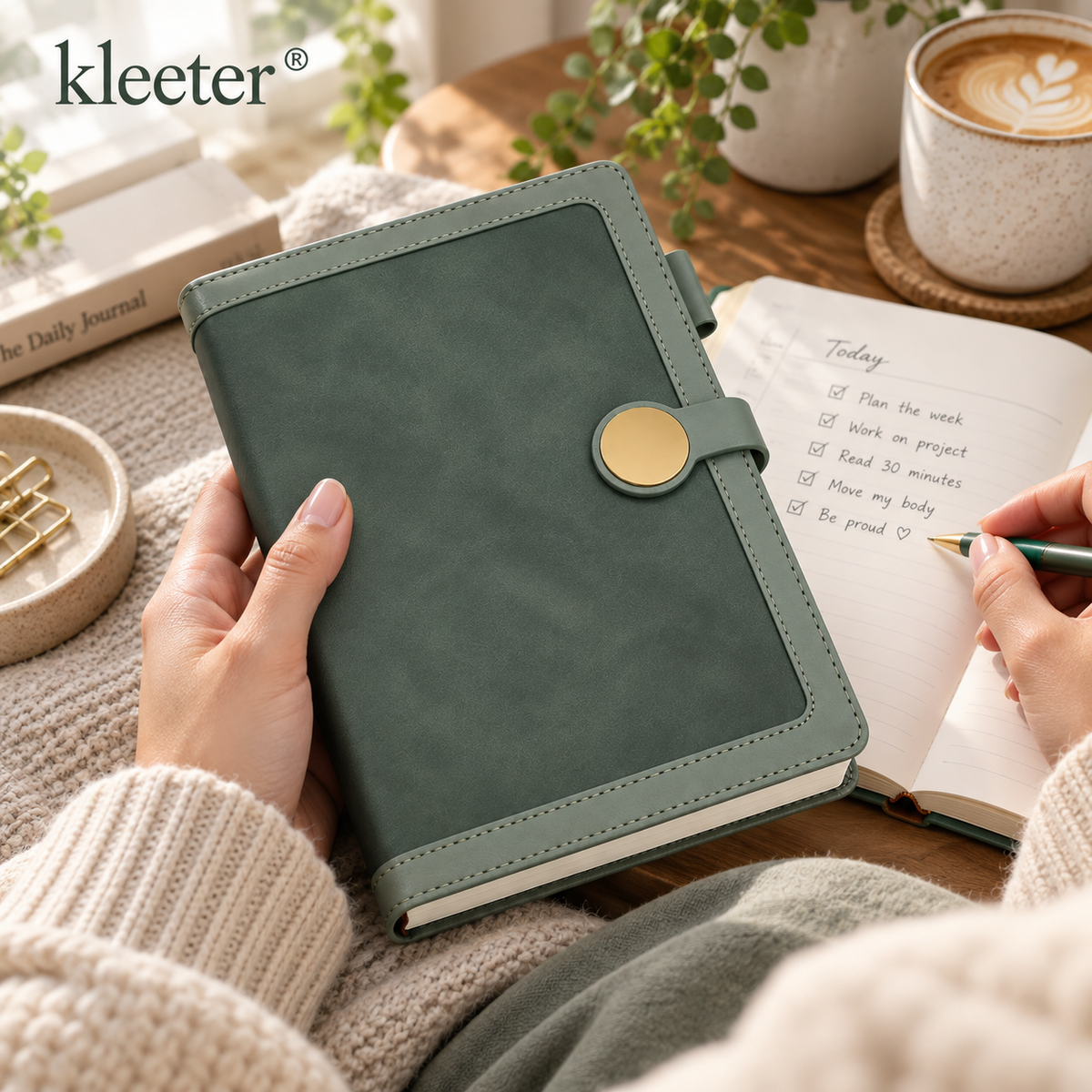 Kleeter® Elegant Leather Journal – Plan, Write & Organize in Style