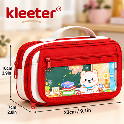 kleeter® Large Capacity Multi-Compartment Pencil Case