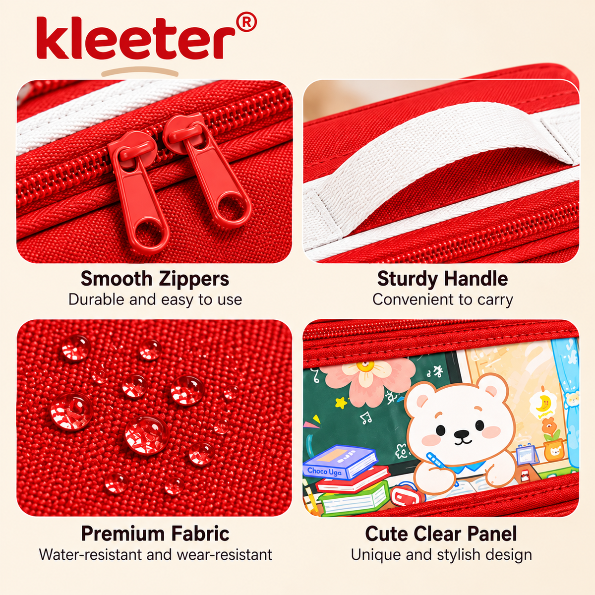 kleeter® Large Capacity Multi-Compartment Pencil Case