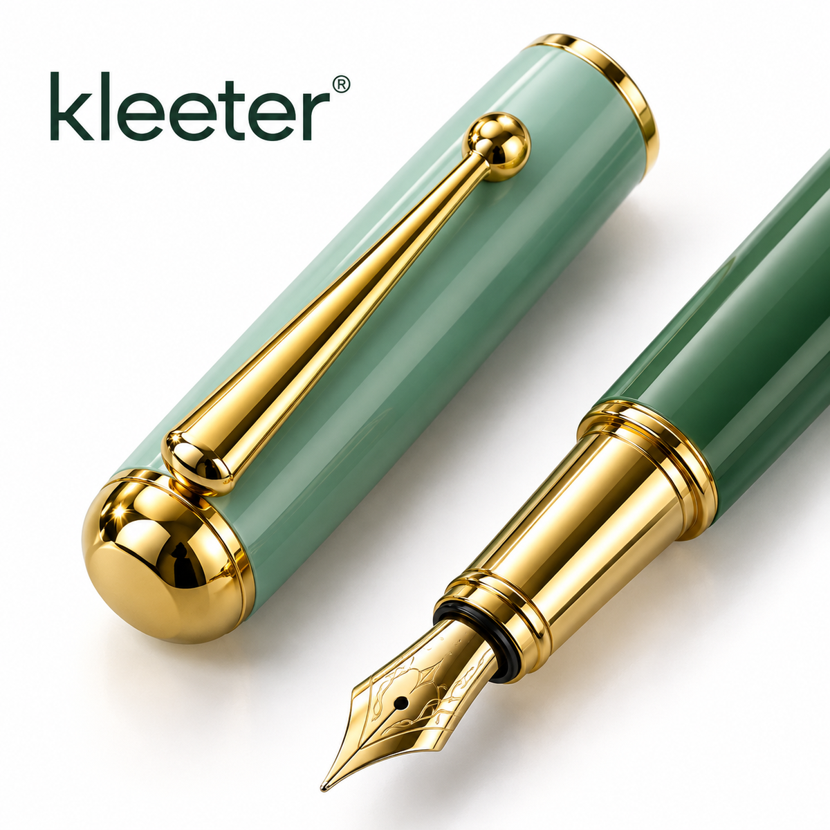 kleeter® Premium Green & Gold Fountain Pen